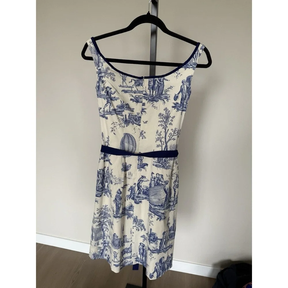 NWT shoshanna toile dress Blue Size 4 Short French - Picture 4 of 6